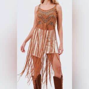 Fringe Camel Crop Top